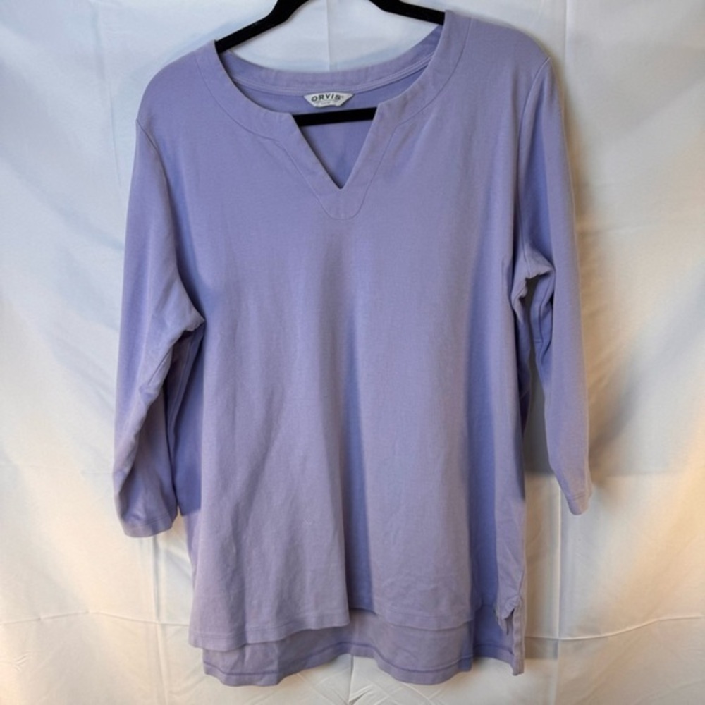 Orvis Women's Lavender Pima Cotton Top Size XL